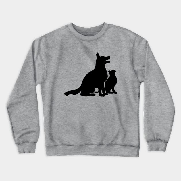 Dog and Cat Best Friends Crewneck Sweatshirt by hobrath